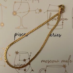 NEW vintage 12kt gold filled c link flat chain bracelet fancy herringbone cobra